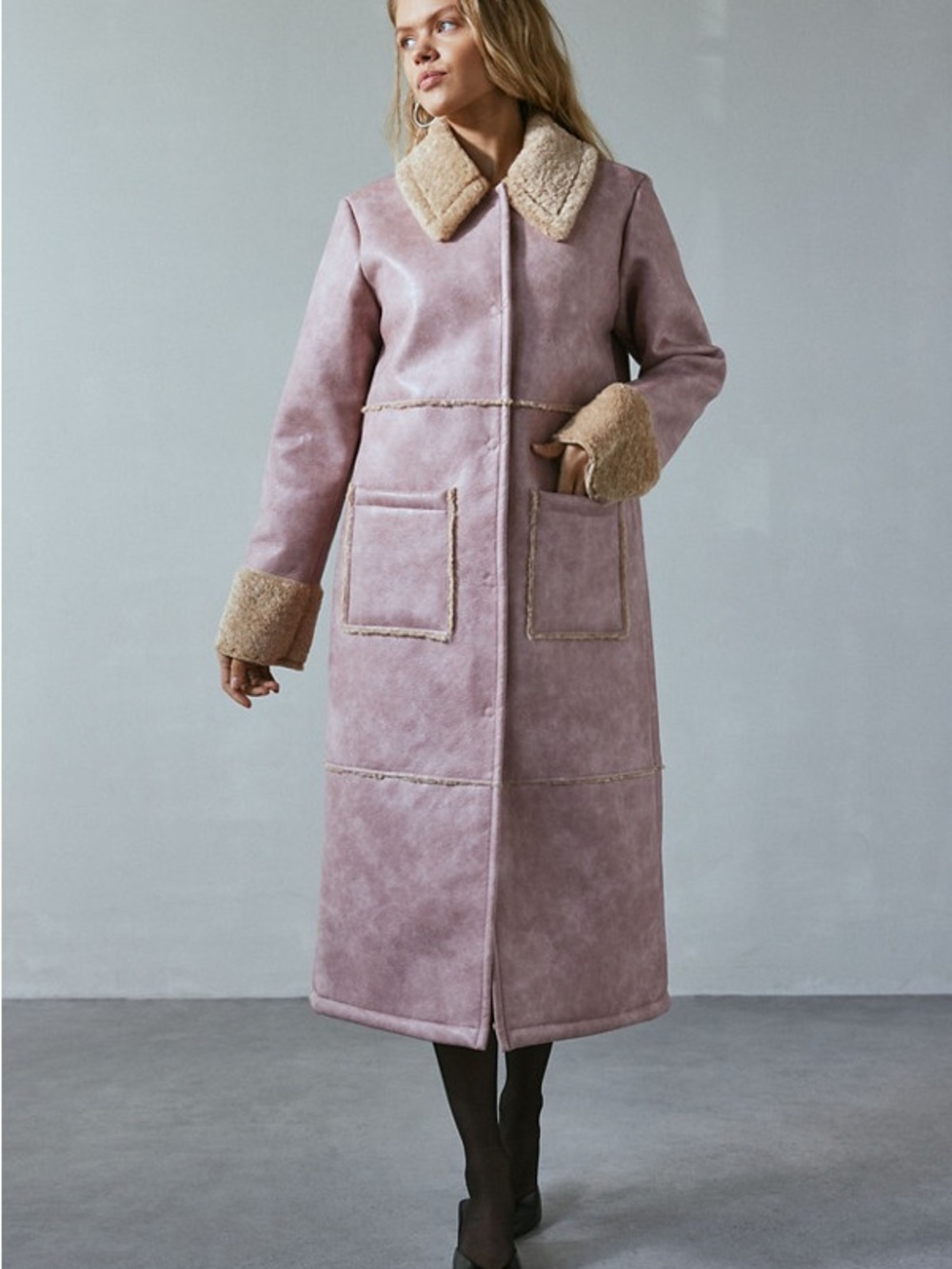 Kimchi Blue Delilah Faux Fur Trim Longline Coat